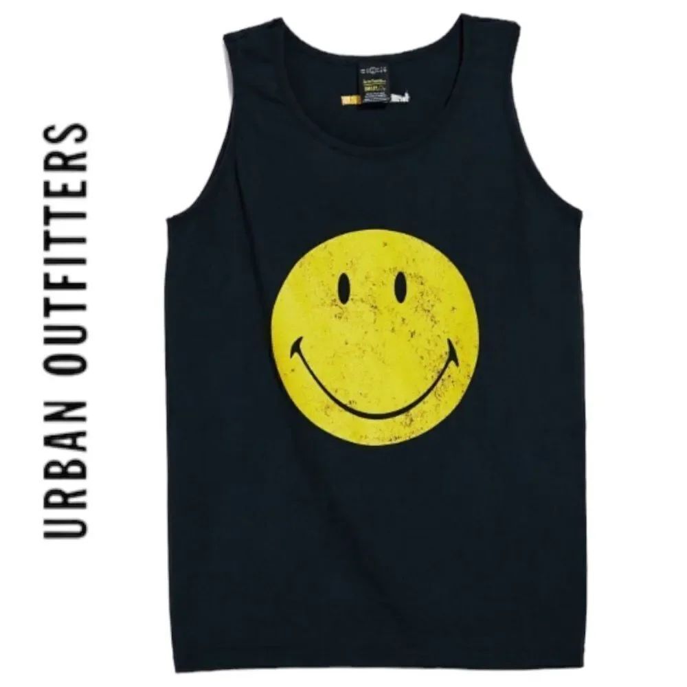 iets frans… X Smiley Relaxed Fit Black Tank Top L